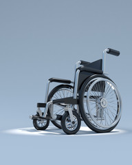 Fototapeta na wymiar 3d Wheelchair in spotlight