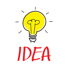 illustration idea word and lamp