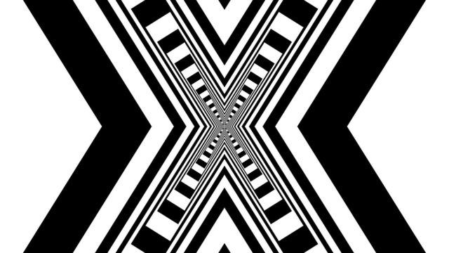 Concentric oncoming symbol, rune gebo - optical illusion