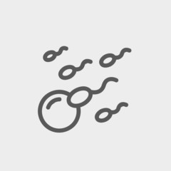 Sperm and egg cells thin line icon