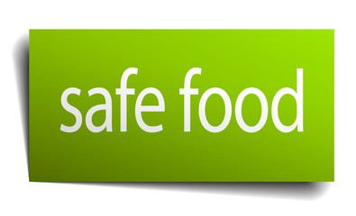 safe food square paper sign isolated on white