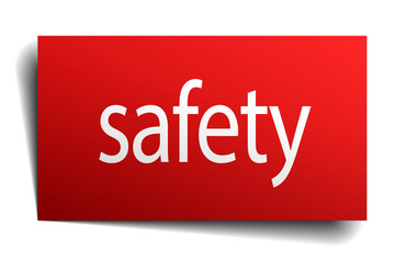 safety red paper sign isolated on white