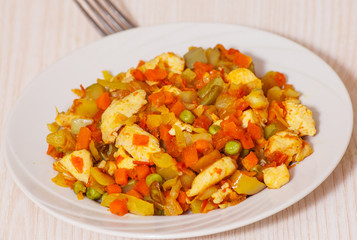 vegetables mix and chicken
