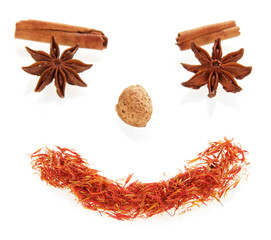 Smile face made from spices