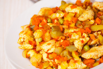 vegetables mix and chicken