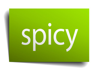 spicy square paper sign isolated on white
