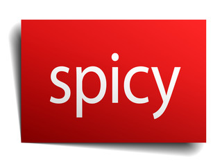 spicy red paper sign isolated on white