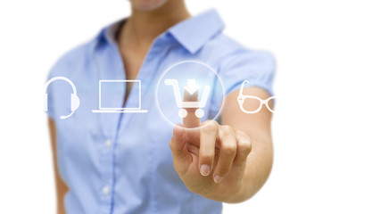 Woman shopping online