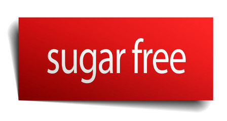 sugar free red paper sign isolated on white