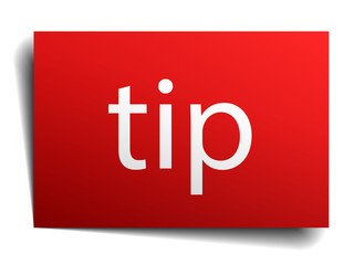 tip red paper sign on white background