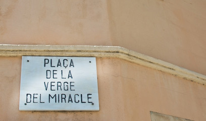 Street sign by Miracle Place Palma de Mallorca