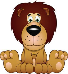 funny illustration of a lion