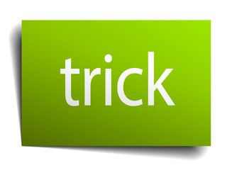 trick square paper sign isolated on white
