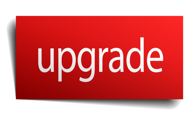 upgrade red paper sign on white background