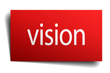 vision red paper sign on white background