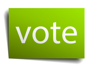 vote square paper sign isolated on white