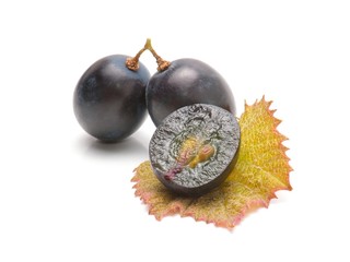 red grapes on a white background