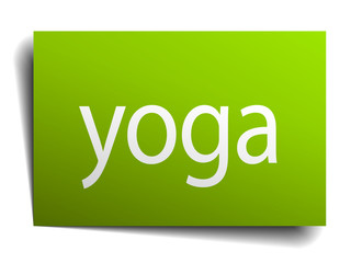 yoga square paper sign isolated on white