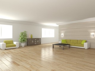white 3d interior design
