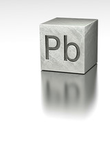 Lead cube with Plumbum mark