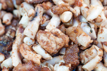 Fried squid's egg, thai food