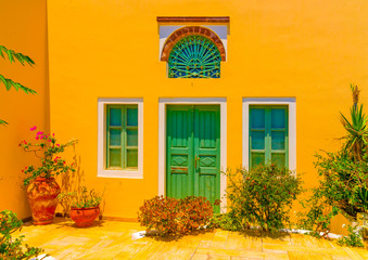 Fototapeta na wymiar in Oia the most beautiful village of Santorini island in Greece
