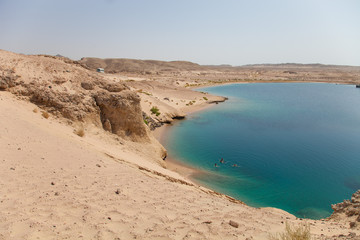 Lake in the nature reserve Ras Mohammed in Egypt. Selective focu