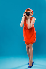 French woman wearing beret.  camera, photographer,