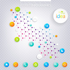 Modern infographics design dna on gray background. Vector