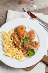Veal in gravy with Swabian spaetzle.
