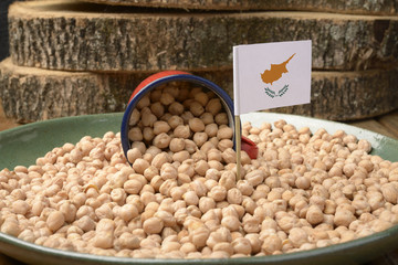 Chickpeas or Garbanzo Beans With Cyprus Flag