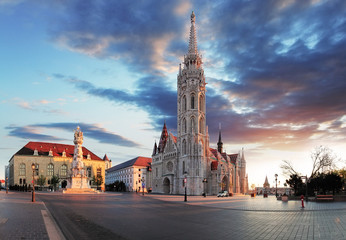 Naklejka na ściany i meble Budapest - Mathias church square, Hungary