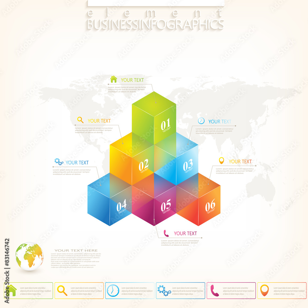 Poster Modern 3d infographic template. Can be used for workflow layout