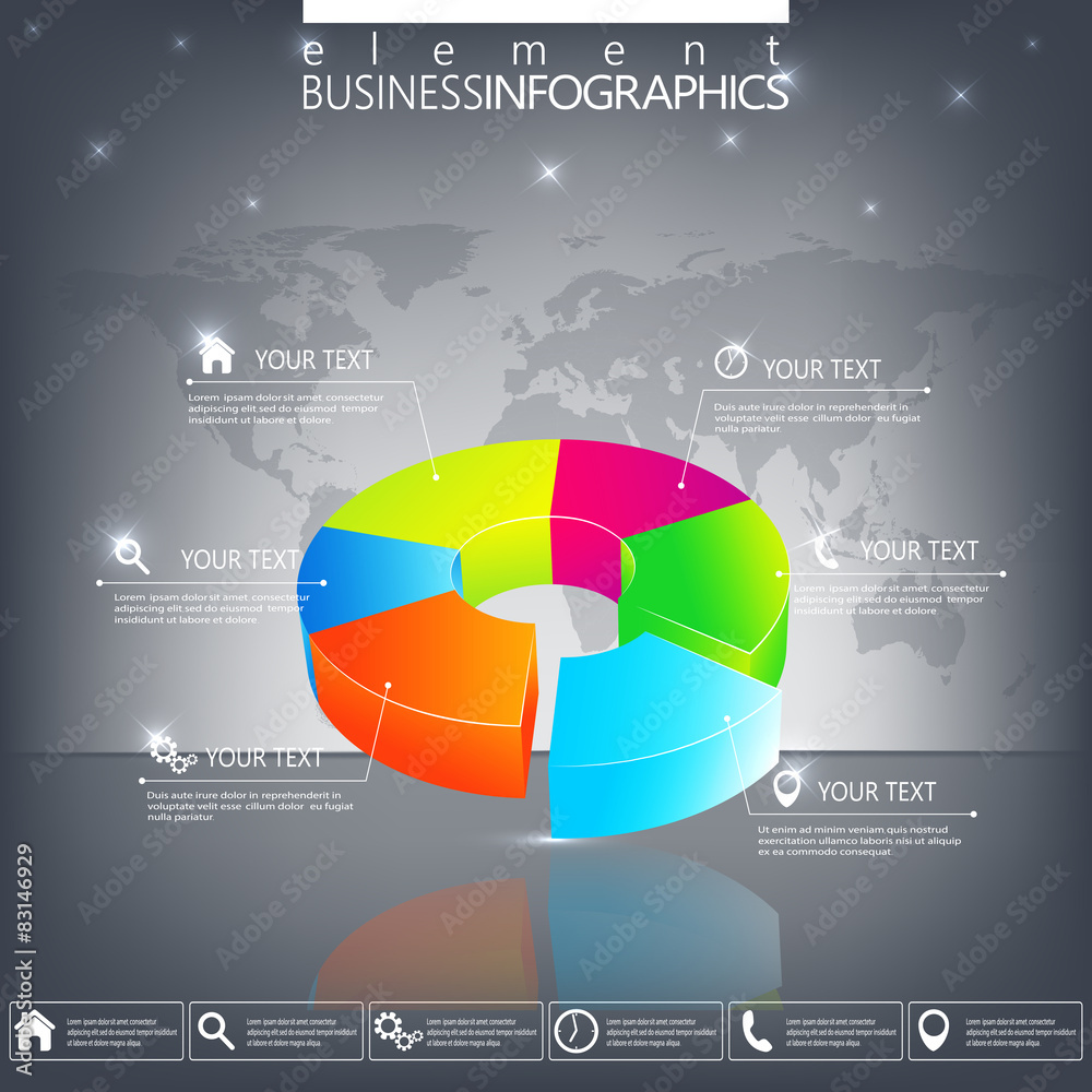 Poster Modern 3d infographic template. Can be used for workflow layout