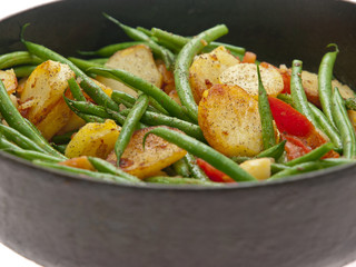 roasted potatoes and green beans