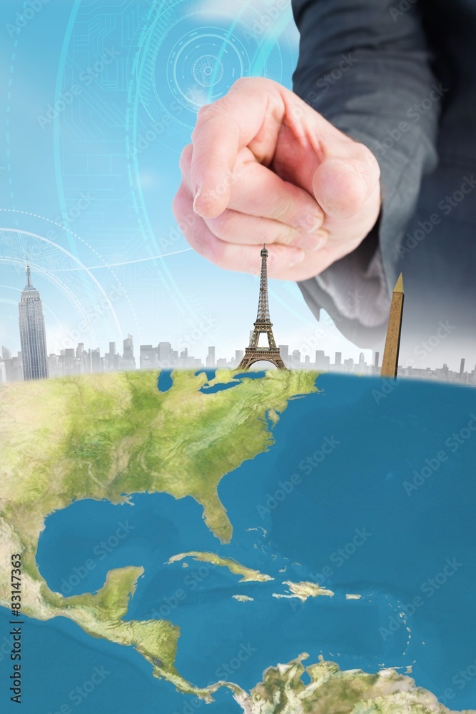 Aufkleber composite image of businessman pointing with his finger