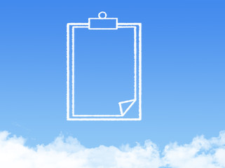 Notepad paper document cloud shape