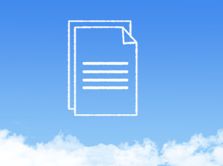 Notepad paper document cloud shape