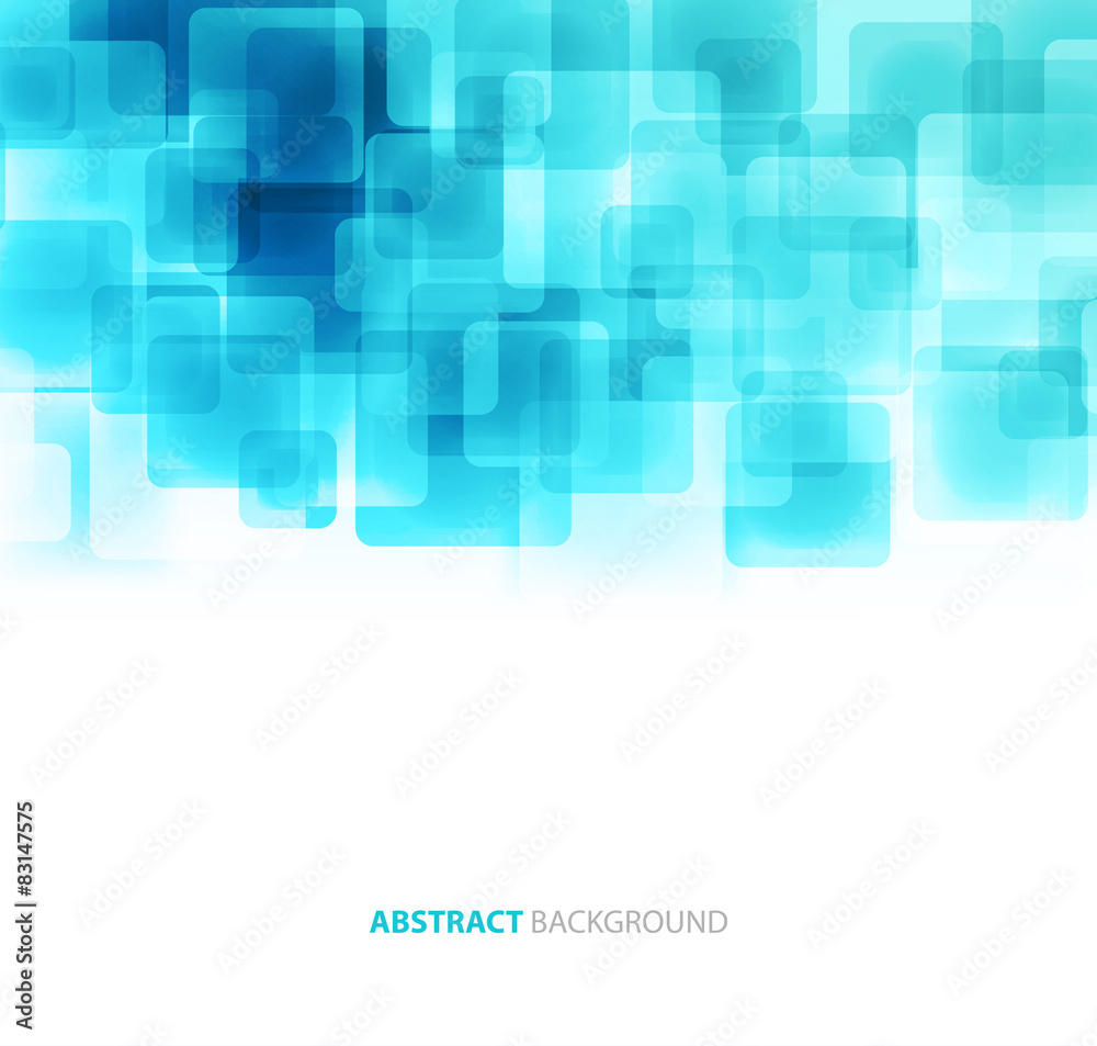 Poster blue shiny squares technical background. vector