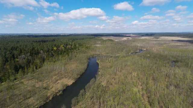 flight over the river, rospuda valley