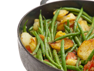 roasted potatoes and green beans