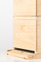 New unpainted Langstroth beehive