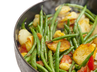 roasted potatoes and green beans