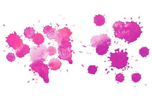 Abstract watercolor aquarelle hand drawn red drop splatter stain