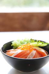 salmon sushi rice don