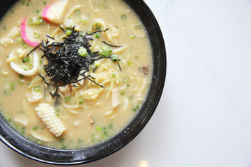 Seafood noodle ranmen Japanese food