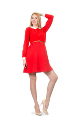 Beautiful pregnant woman isolated on white