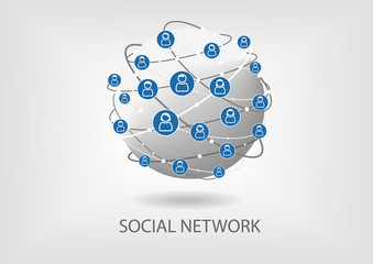 Social network vector icon background