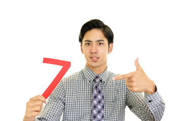 数字を持つビジネスマン