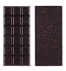 Handmade, bio chocolate isolated on white